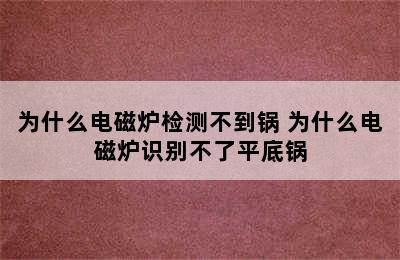 为什么电磁炉检测不到锅 为什么电磁炉识别不了平底锅